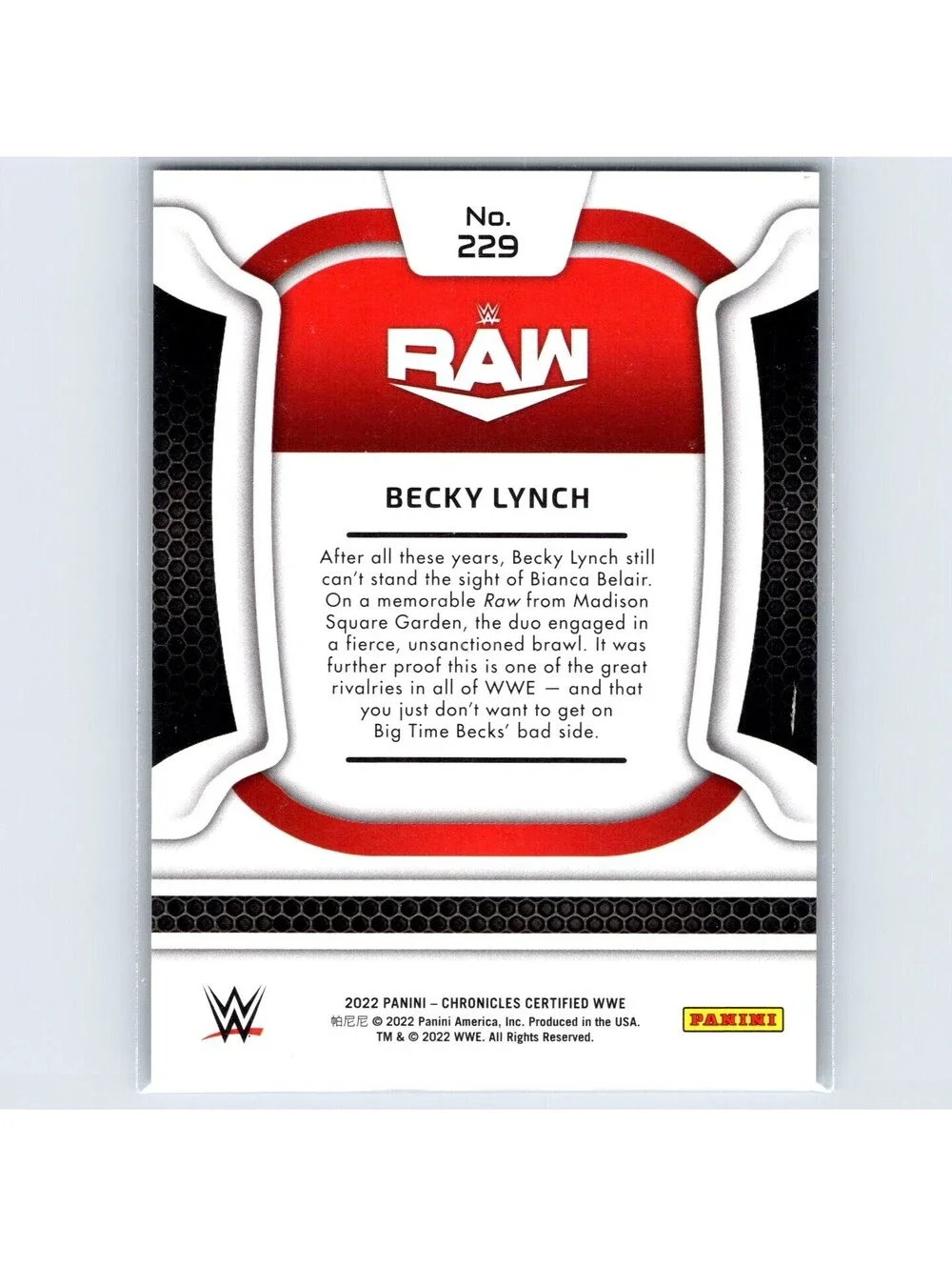 2022 Panini Chronicles WWE - Becky Lynch Certified #229 Green #'d /99